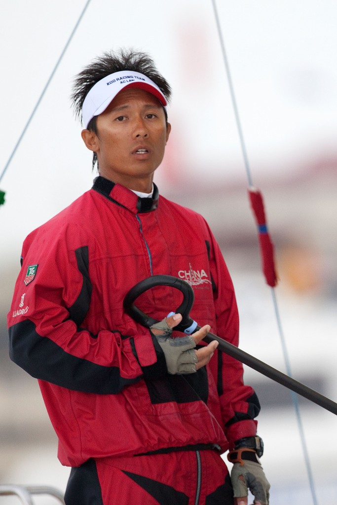 Jeremy Koo on day 1 of the Malaysian Match Racing Championships 2009. Kuala Terengganu, Malaysia. 23 November 2009. Photo: Gareth Cooke/Subzero Images © Gareth Cooke Subzero Images/Monsoon Cup http://www.monsooncup.com.my